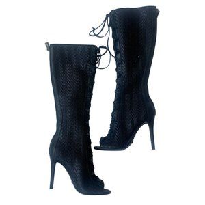 Schutz Woven Lace-Up Boots
